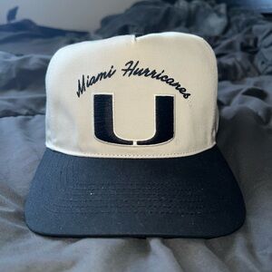 Miami Hurricanes Black and White Cap